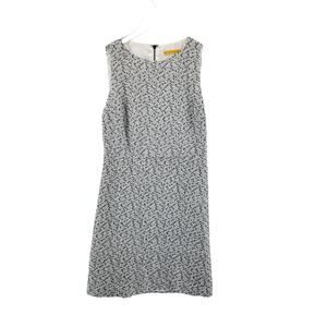 Alice + Olivia Sleeveless Mini Dress A-Line Womens SZ 2 Black White Tweed Silver